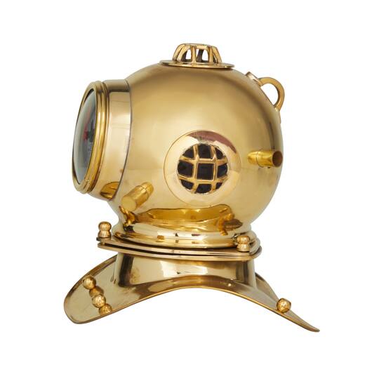 8" Brass Diver Helmet Clock